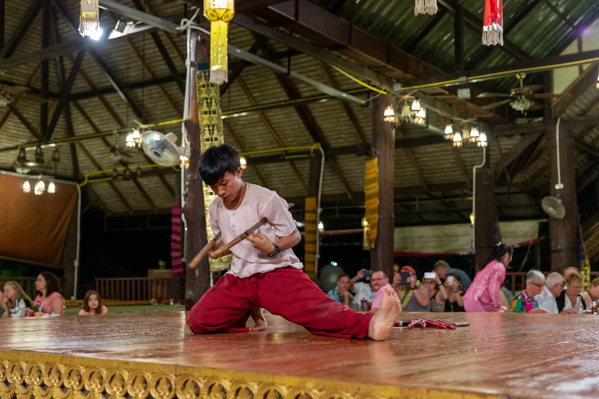 A Lanna dance performance at a Khantoke evening in Chiang Mai